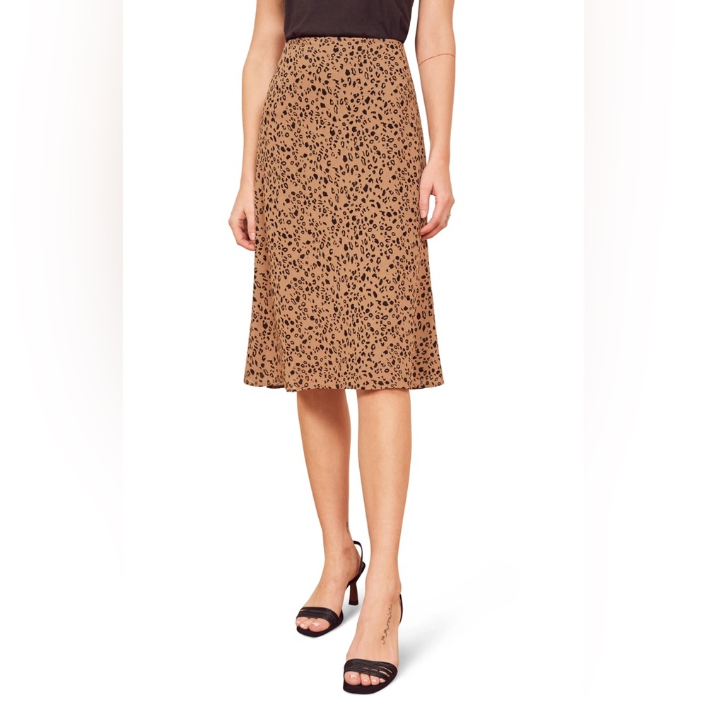 Reformation Mia Leopard Print Skirt Size 2